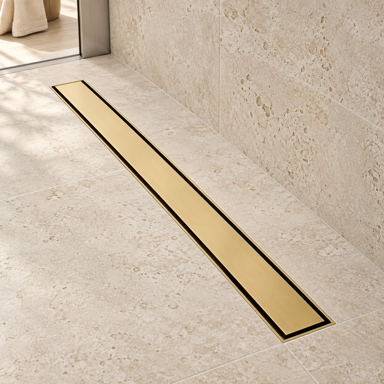 Brushed Gold Linear Shower Drain